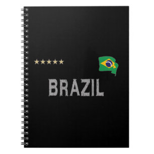 Carnet Brésil Fan Football Fan Chemise Coeur