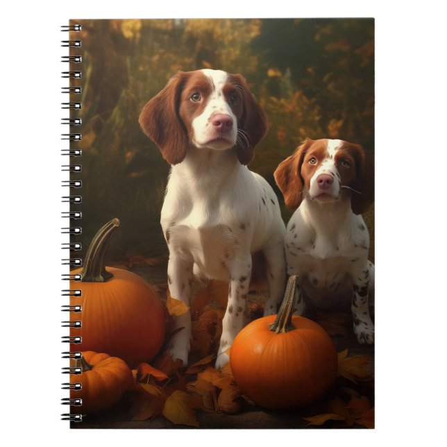 Carnet Bretagne Espagnol Chiot Espagnol Automne Délice Ci (Devant)