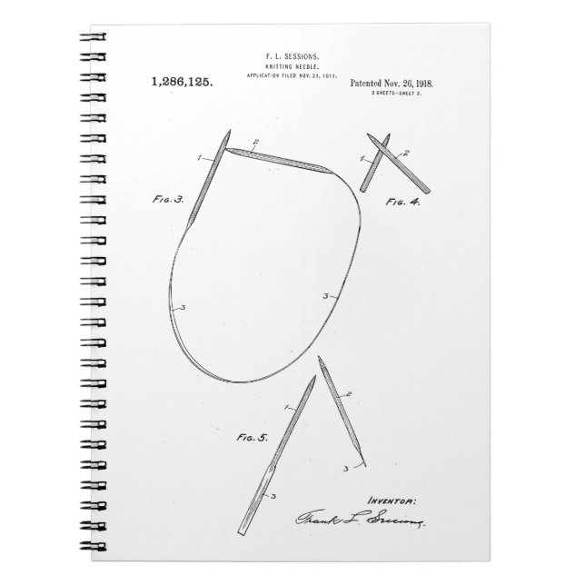Carnet Brevet d'aiguilles de Tricot 1918 (Devant)