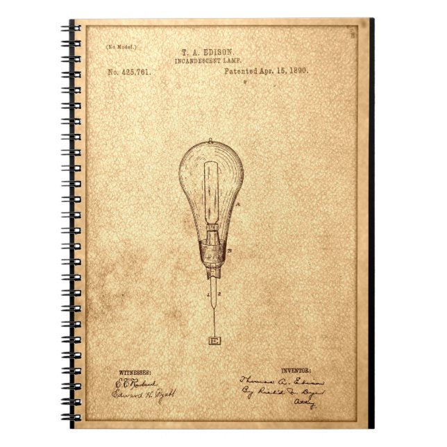 Carnet Brevet Edison Bulbe (Devant)