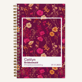 Carnet Bridesmaid Burgundy Floral Pattern Swatch