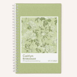 Carnet Bridesmaid Green Floral Pattern Swatch