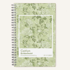 Carnet Bridesmaid Green Floral Pattern Swatch
