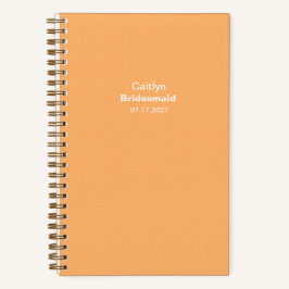 Carnet Bridesmaid Orange Typographic Notebook