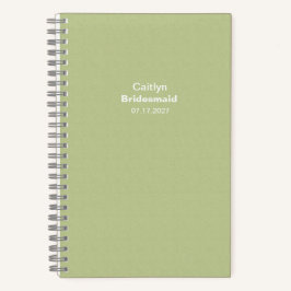 Carnet Bridesmaid Textured Grass Green Typographic