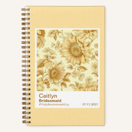 Carnet Bridesmaid Yellow Sunflowers Floral Pattern Swatch