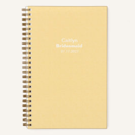 Carnet Bridesmaid Yellow Typographic Notebook