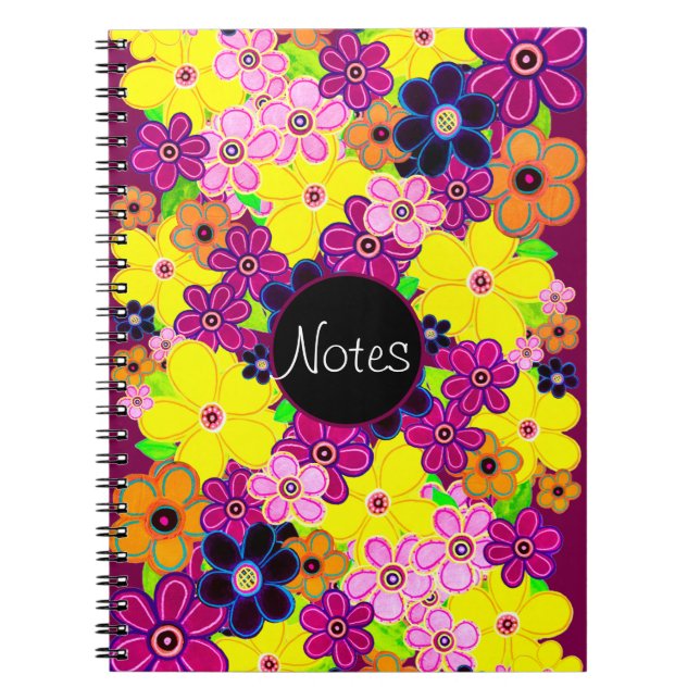 Carnet Bright Abstrait Flower Art (Devant)