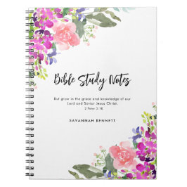 Carnet Bright Blooms aquarelle Florale étude de la Bible
