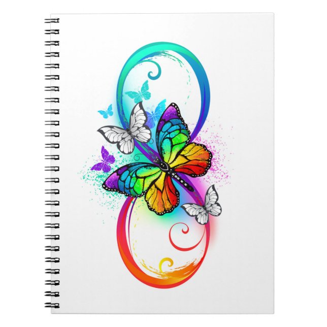 Carnet Bright infinity with rainbow butterfly (Devant)