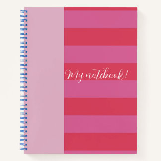 Carnet Bright Pink and cheerful Red striped