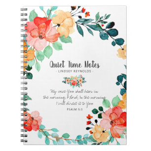 Carnet Bright Summer Floral Monogram Quiet Time