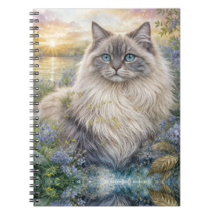 Carnet Briquet Zippo Chat Himalayen dans un Jardin