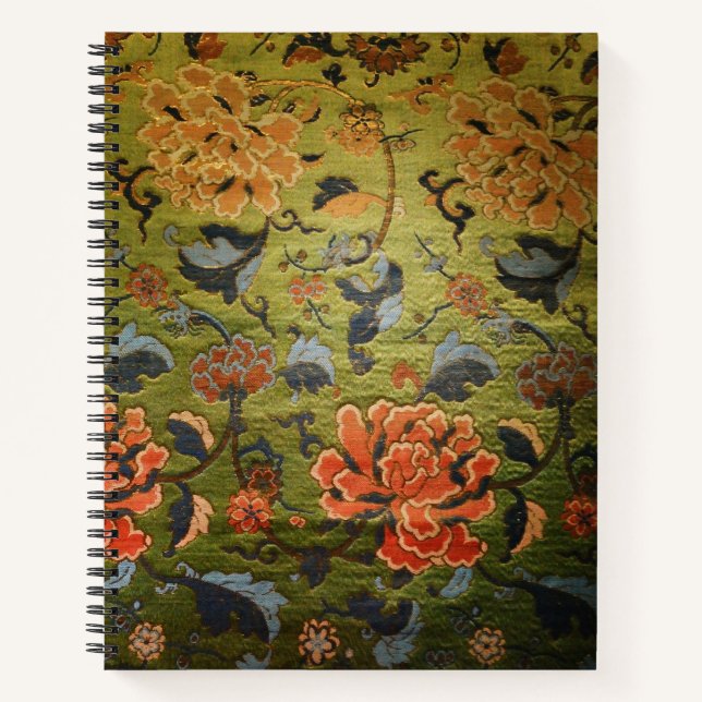 Carnet Brocade Chinoise Verte (Devant)