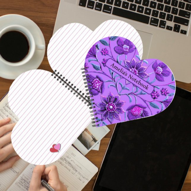 Carnet Brocade florale de lavande douce (Créateur téléchargé)