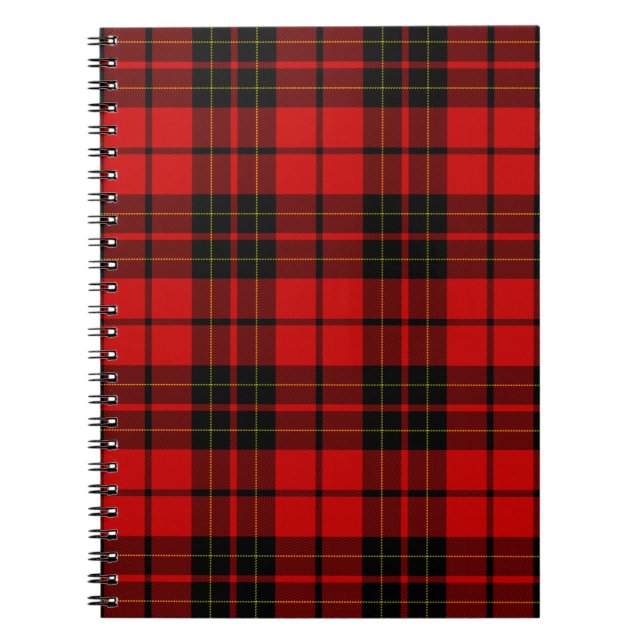 Carnet Brodie tartan rouge noir plaid (Devant)