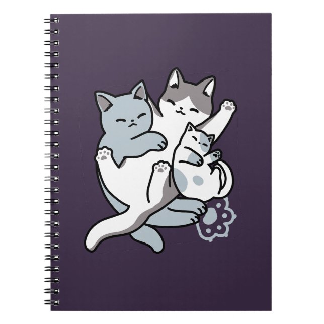 Carnet Brosse à lait - Chats à couchage mignon (Devant)