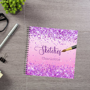 Carnet Brosse à peinture rose violet Sketchbook