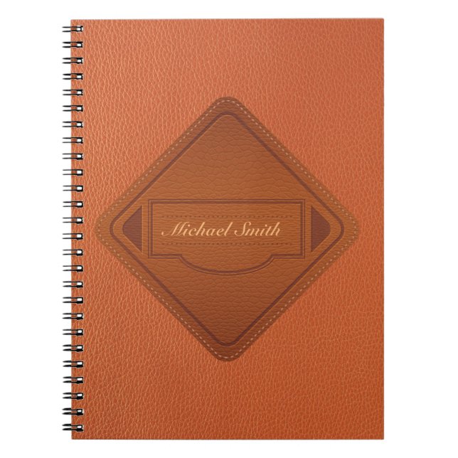 Carnet Brown en cuir Faux personnalisé (Devant)