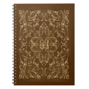 Carnet Brown Orné et cadre Or