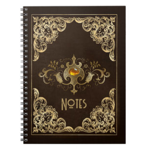 Carnet Brown Orné et cadre Or
