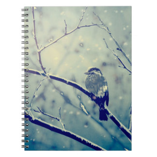 Carnet Bruant sur la branche enneigée