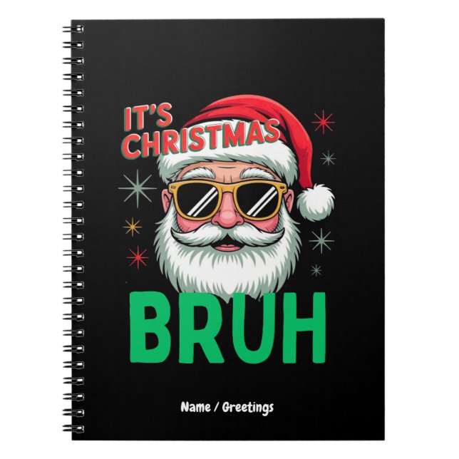 Carnet Bruh C’est Noël Retro Père Noël meme Fantastique N (Devant)