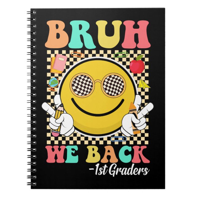 Carnet Bruh We Back 1er Graders Mignonne Sourire Visage S (Devant)