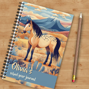 Carnet Buckskin Horse Desert Mountains Journaling Girls