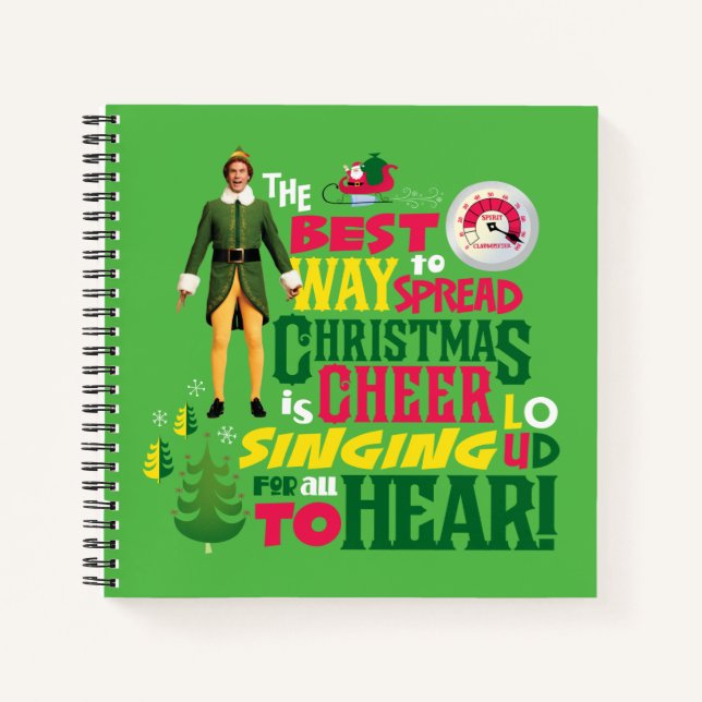 Carnet Buddy l'Elfe | Citation graphique de Noël (Devant)