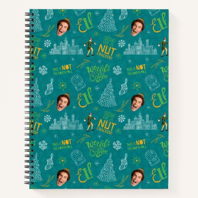 Carnet Buddy the Elf Teal Quote Pattern (Devant)