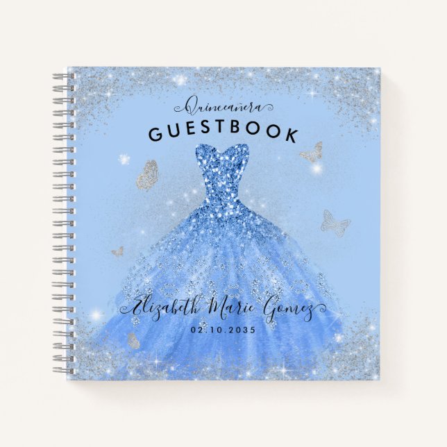 Carnet Budget Dusty Blue Grey Grey Quinceanera Guides (Devant)
