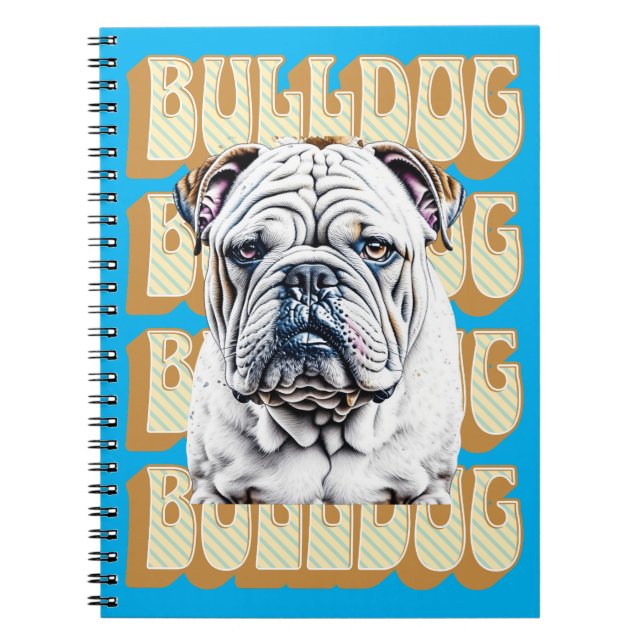 Carnet Bulldog anglais avec police rétro (Devant)