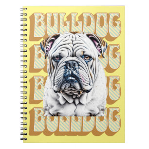 Carnet Bulldog anglais avec police rétro