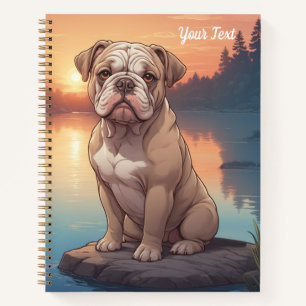 Carnet Bulldog au bord du lac