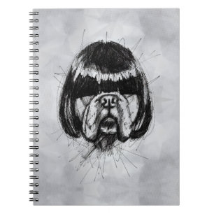 Carnet Bulldog avec une perruque (style 4) Beaux-arts