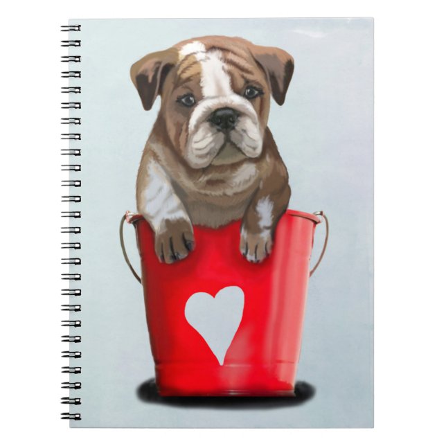 Carnet Bulldog Bucket Of Love Red 2 (Devant)