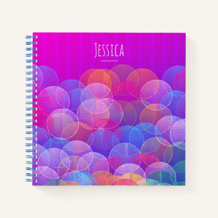 Carnet Bulles violettes modernes géométriques personnalis