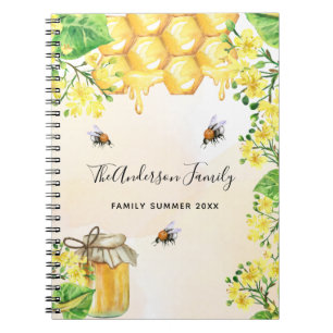 Carnet Bumble abeilles miel florales jaunes famille monog