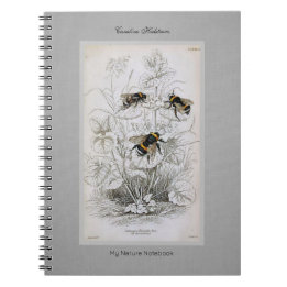 Carnet Bumble Bee Botanical sur le lin