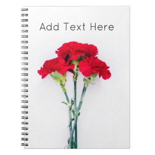 Carnet Bundle of Red Carnation Flowers