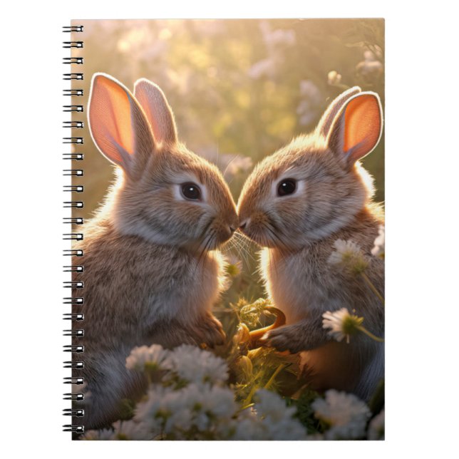 Carnet Bunnies adorables dans la conception des prés de p (Devant)