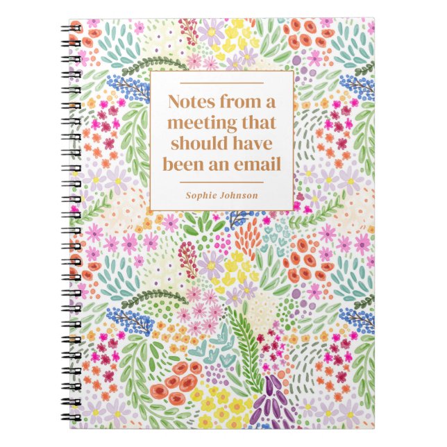 Carnet Bureau de devis amusant Réunion Floral Personnalis (Devant)