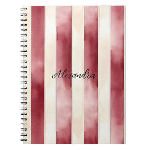 Carnet Burgundy Crème rayures