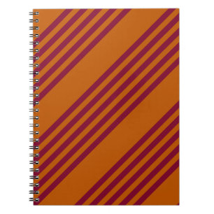 Carnet Burgundy red and burnt orange five stripe pattern.