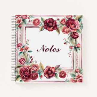 Carnet Burgundy Roses with Elegant Frame