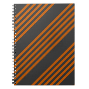 Carnet Burnt orange and charcoal five stripe pattern