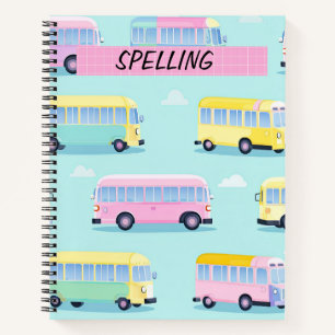 CARNET BUS DE JOLIE ÉCOLE PASTEL