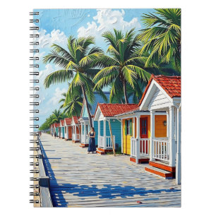 Carnet Cabanes de plage tropicales colorées