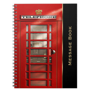 Carnet Cabine téléphonique rouge britannique vintage